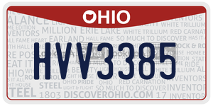 HVV3385 license plate in Ohio