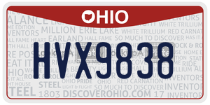 HVX9838 license plate in Ohio