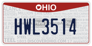 HWL3514  license plate in OH