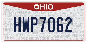 HWP7062  license plate in OH