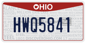 HWQ5841  license plate in OH