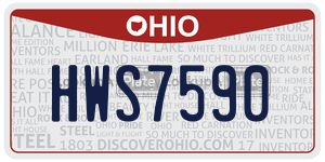HWS7590  license plate in OH