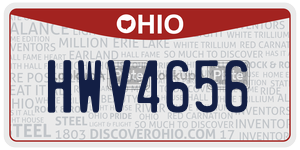 HWV4656  license plate in OH