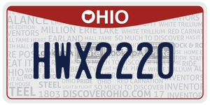 HWX2220  license plate in OH