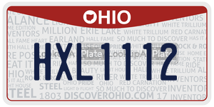 HXL1112 license plate in Ohio