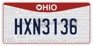 HXN3136  license plate in OH