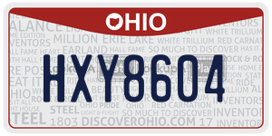 HXY8604 license plate in Ohio