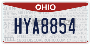 HYA8854  license plate in OH