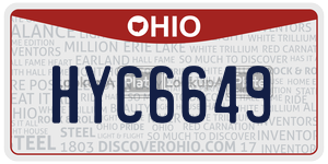 HYC6649 license plate in Ohio