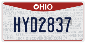 HYD2837 license plate in Ohio