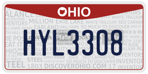 HYL3308  license plate in OH