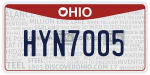 HYN7005  license plate in OH