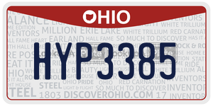HYP3385  license plate in OH