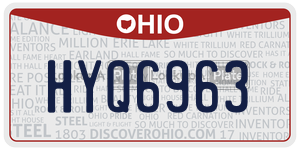 HYQ6963  license plate in OH