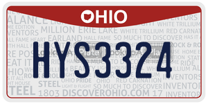 HYS3324  license plate in OH