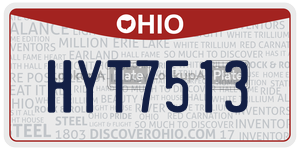 HYT7513  license plate in OH