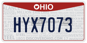 HYX7073 license plate in Ohio