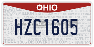 HZC1605  license plate in OH