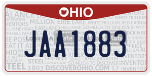 JAA1883  license plate in OH