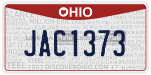 JAC1373  license plate in OH