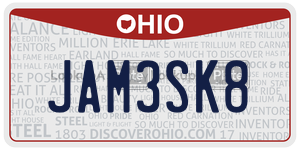 JAM3SK8  license plate in OH