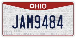 JAM9484  license plate in OH