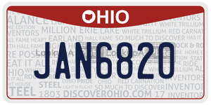 JAN6820  license plate in OH