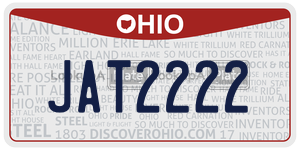 JAT2222 license plate in Ohio