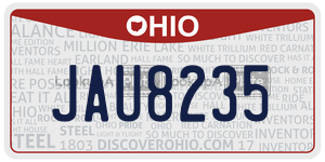 JAU8235 license plate in Ohio