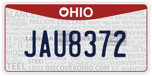 JAU8372 license plate in Ohio