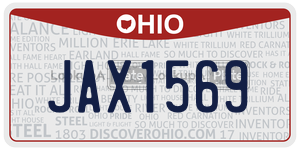 JAX1569 license plate in Ohio