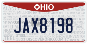 JAX8198 license plate in Ohio