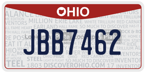 JBB7462 license plate in Ohio