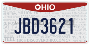 JBD3621 license plate in Ohio