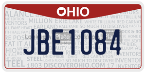 JBE1084 license plate in Ohio