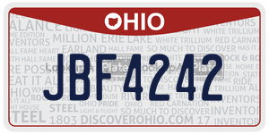 JBF4242  license plate in OH