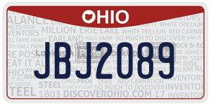 JBJ2089  license plate in OH