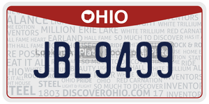 JBL9499  license plate in OH