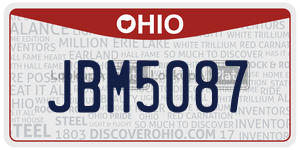 JBM5087  license plate in OH