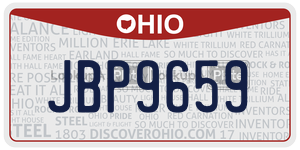 JBP9659 license plate in Ohio