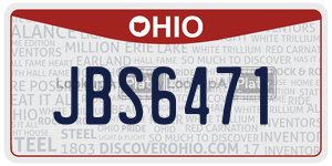 JBS6471 license plate in Ohio