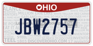 JBW2757 license plate in Ohio