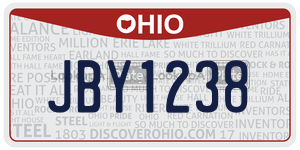JBY1238 license plate in Ohio