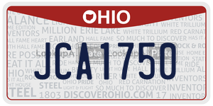 JCA1750  license plate in OH