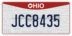JCC8435 license plate in Ohio