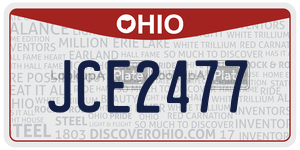 JCE2477 license plate in Ohio