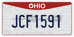 JCF1591 license plate in Ohio
