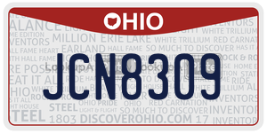 JCN8309  license plate in OH