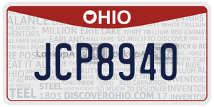 JCP8940  license plate in OH