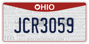 JCR3059 license plate in Ohio